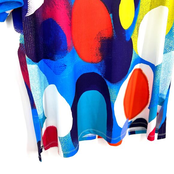 NEW NWOT Ali Miles Sz Large Stretchy Abstract Wearable Art to Wear Shirt Top - Picture 6 of 9